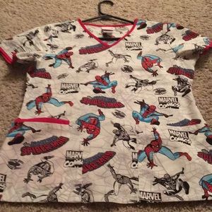 Marvel Comics scrub top